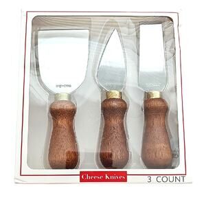 Ankyo Wooden Handle Cheese Knives Set - 3 Count Charcuterie Board Knives